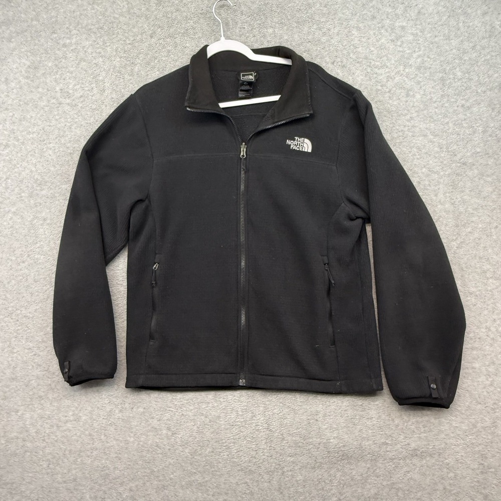 The North Face Jacket Mens M Lined Fleece Full Zip Pockets Waffle Ribbed Grid